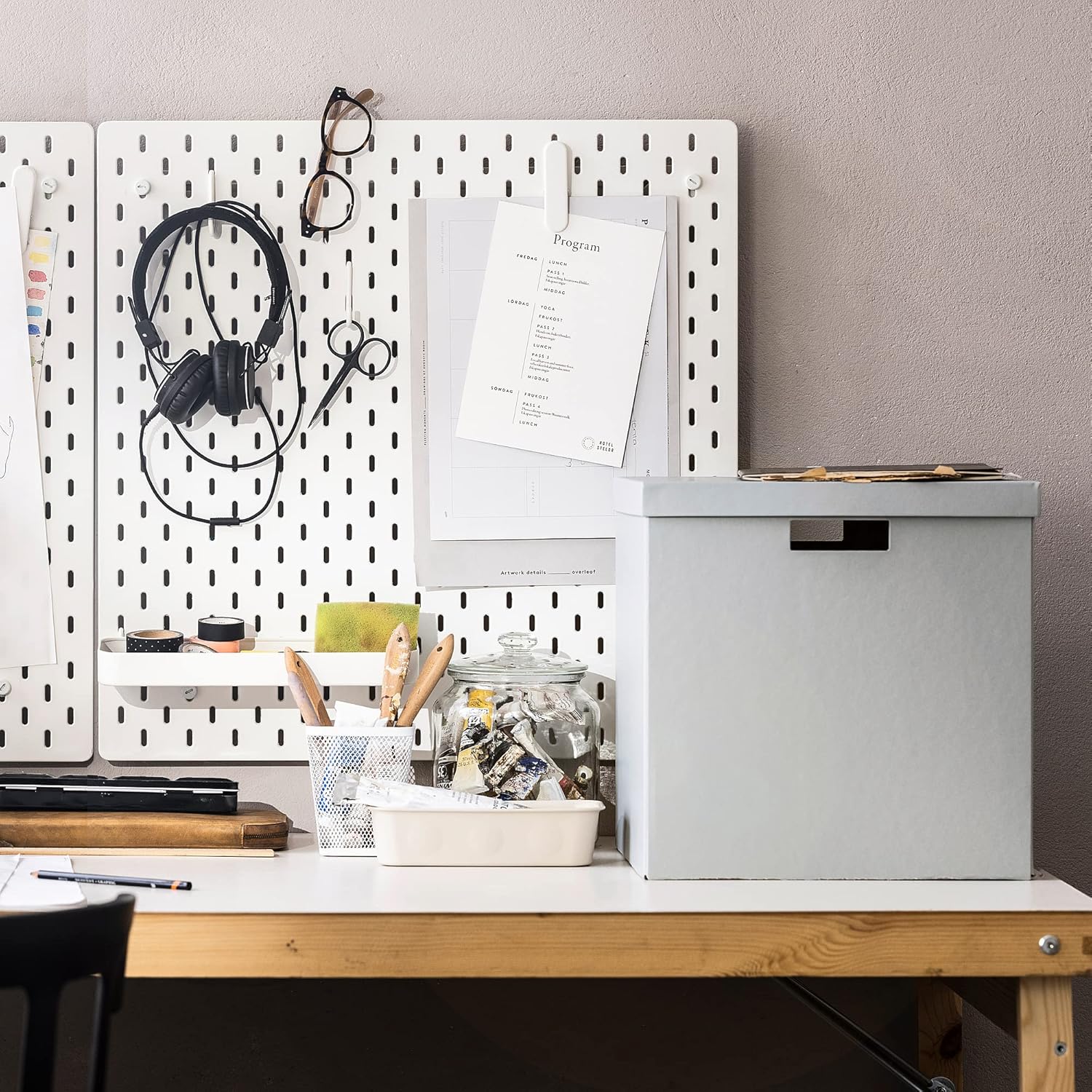 Ikea SKÅDIS White Pegboard 56x56 cm - AHW Store