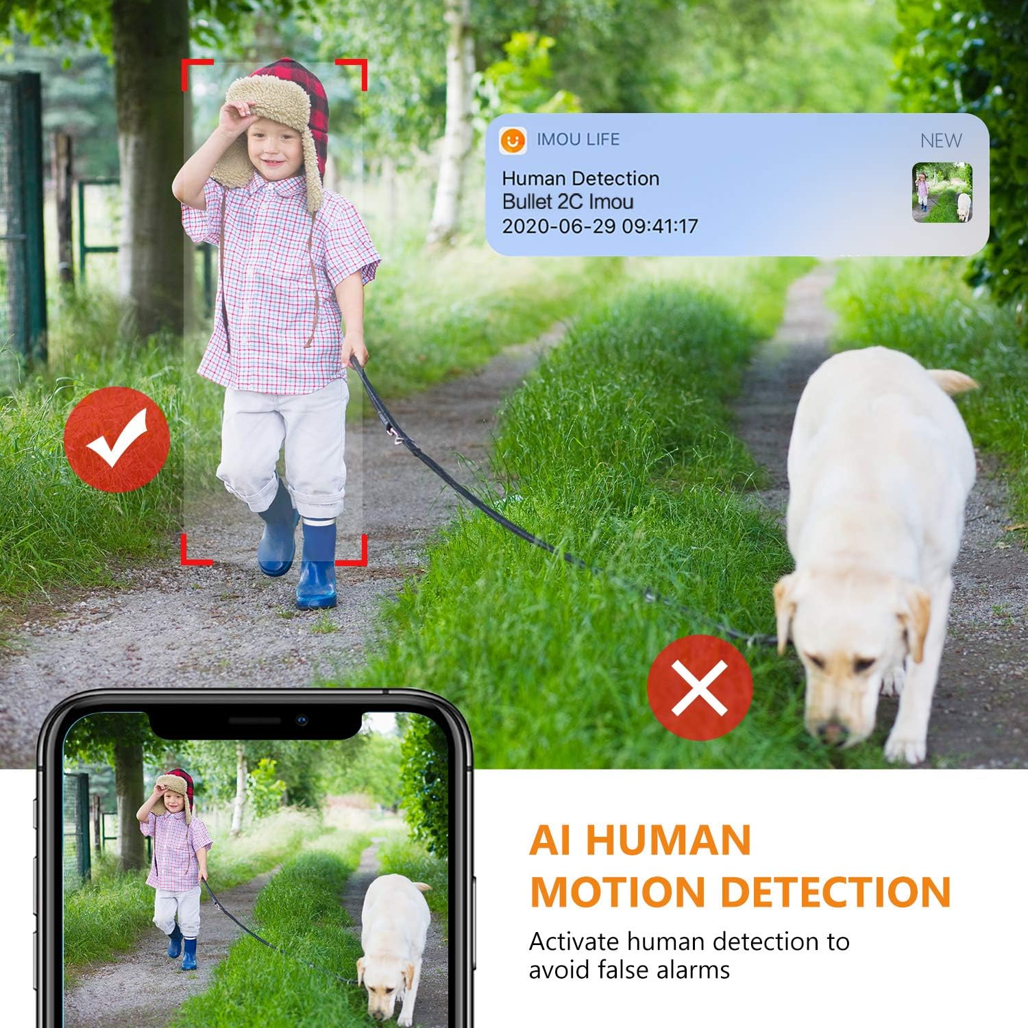 Imou Security Camera Outdoor 1080P, AI Human Motion Detection, IP67 Weatherproof Bullet Camera, 30m - AHW Store
