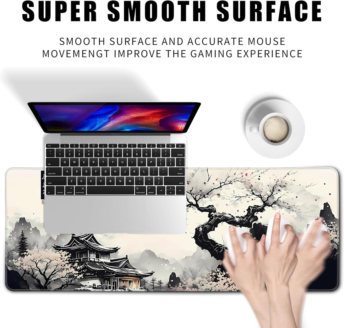 Japanese Cherry Blossom Large Gaming Mouse Pad 30 × 70 cm Desk Mat - AHW Store