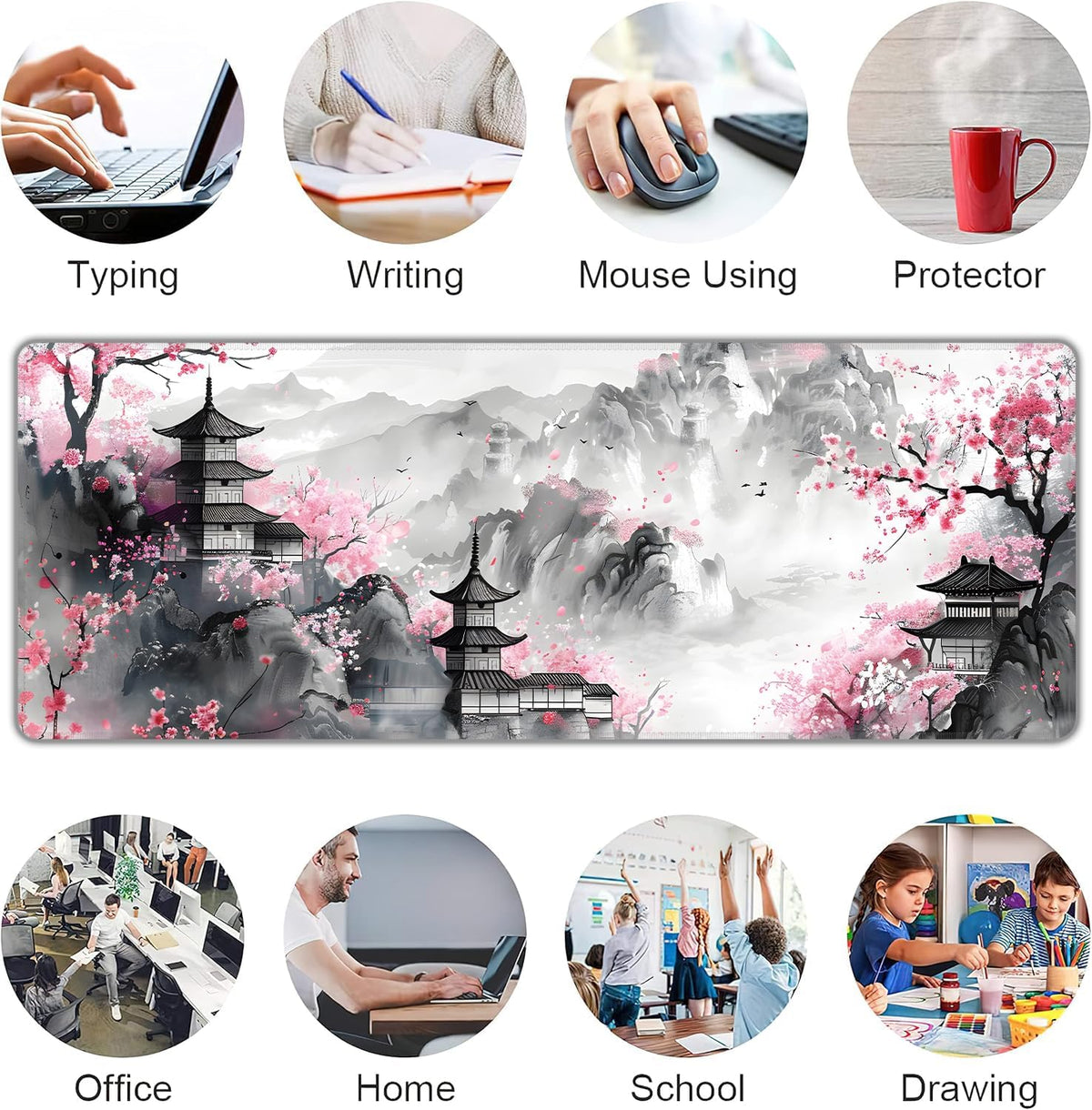Japanese Cherry Blossom Large Mouse Pad XL - AHW Store