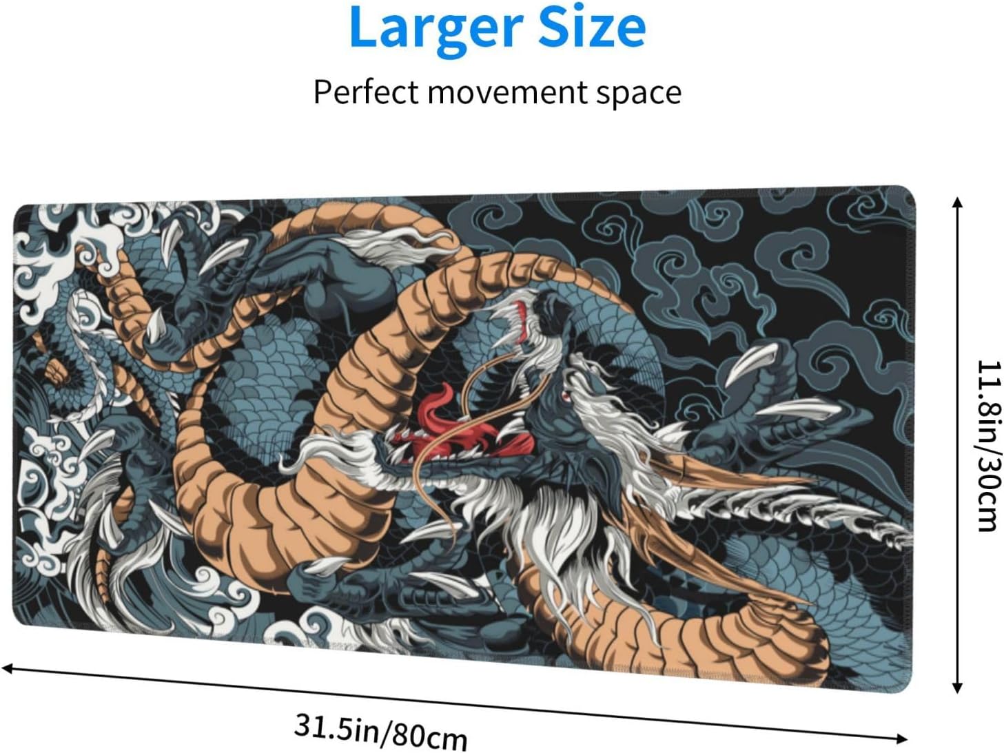 Japanese Dragon Large Mouse Pad XL Desk Mat - AHW Store