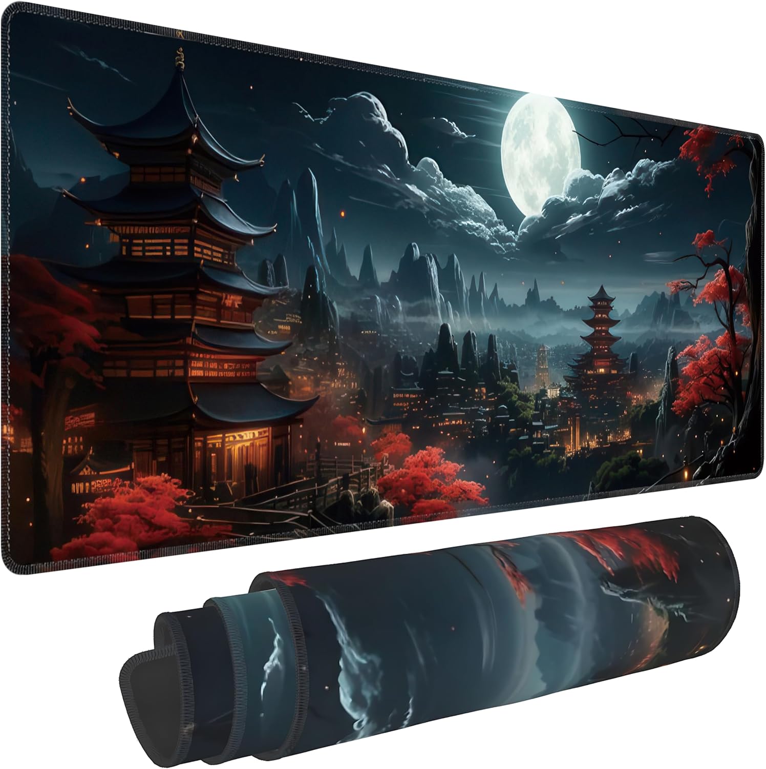 Japanese Full Moon XL Gaming Mouse Pad - AHW Store