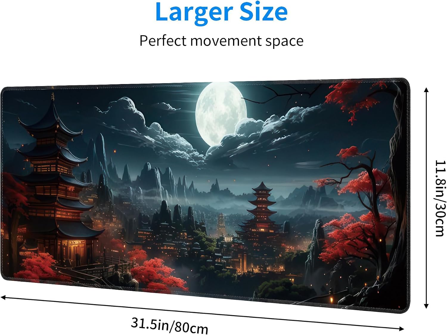 Japanese Full Moon XL Gaming Mouse Pad - AHW Store