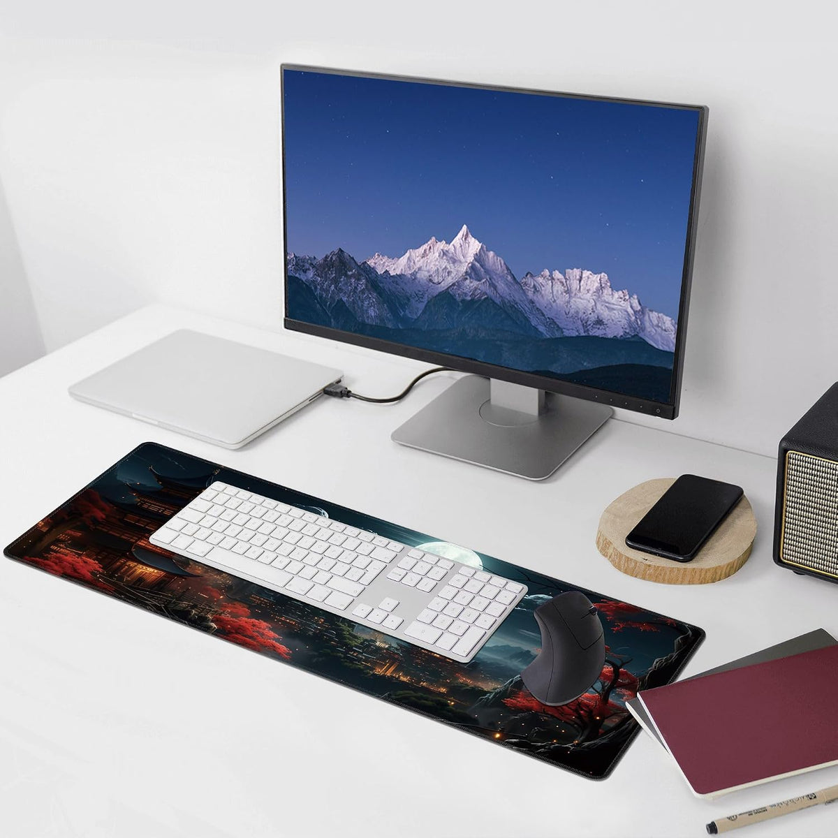 Japanese Full Moon XL Gaming Mouse Pad 30 × 80 cm - AHW Store