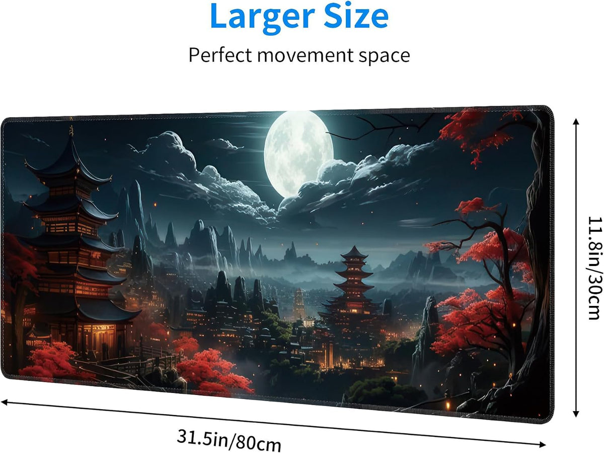 Japanese Full Moon XL Gaming Mouse Pad 30 × 80 cm - AHW Store