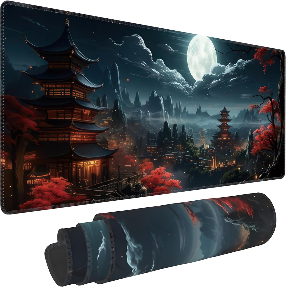 Japanese Full Moon XL Gaming Mouse Pad 30 × 80 cm - AHW Store