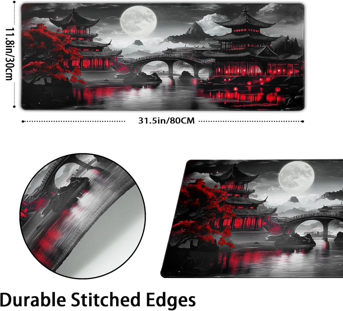 Japanese Riverside Full Moon XL Mouse Pad - AHW Store