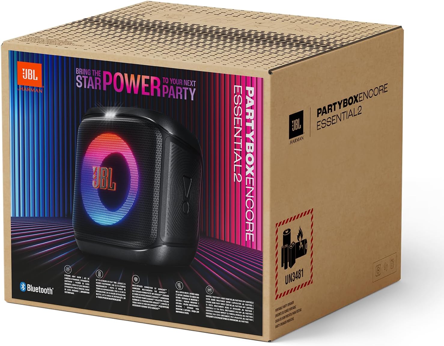 JBL Partybox Encore Essential 2, Wireless Bluetooth Party Speaker, 15H Playtime, Dynamic Light Show, - AHW Store