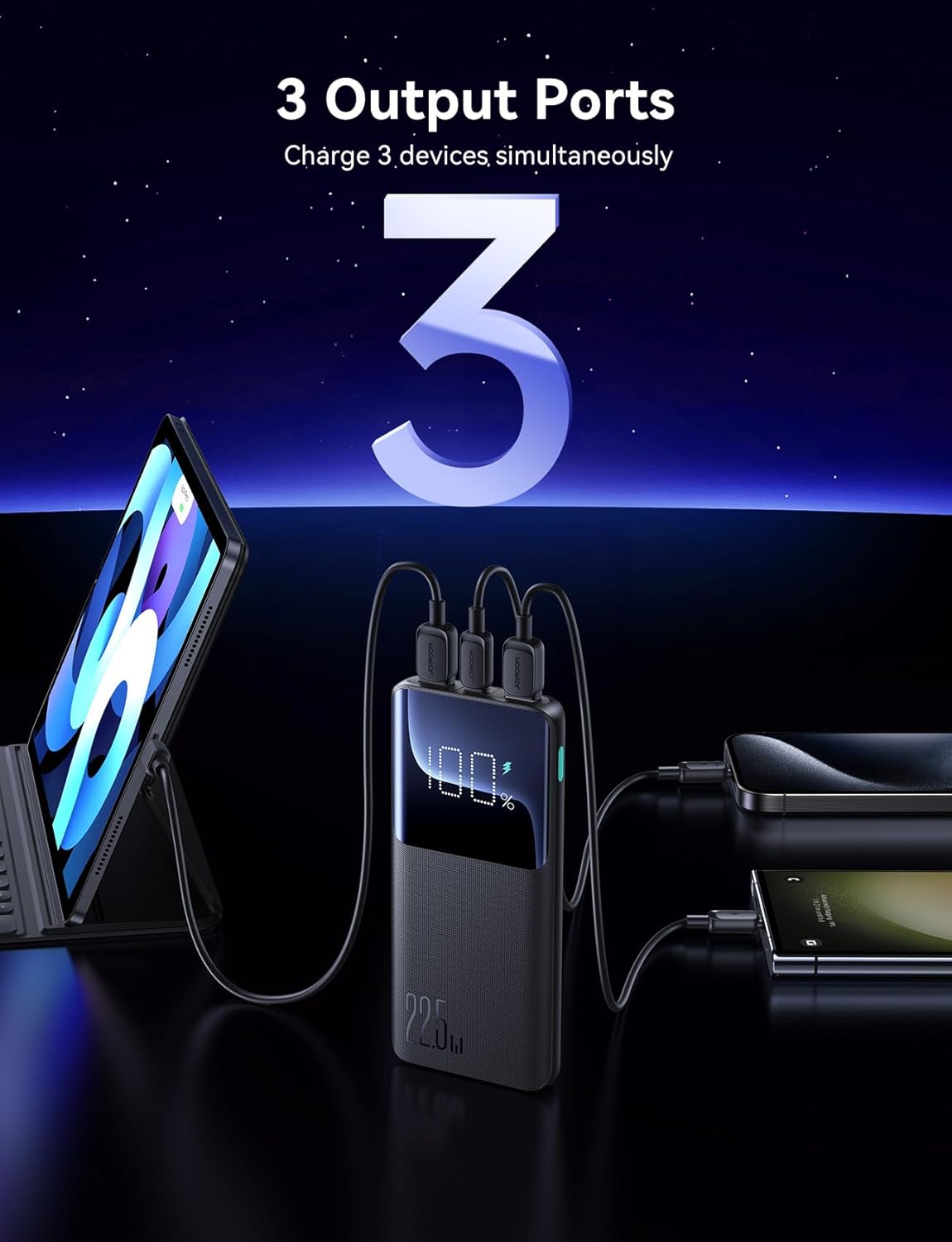 Joyroom JR - QP191 22.5W Power Bank 10000mAh With Large Digital Display Supports PD3.0,QC3.0 - Black 1 - AHW Store