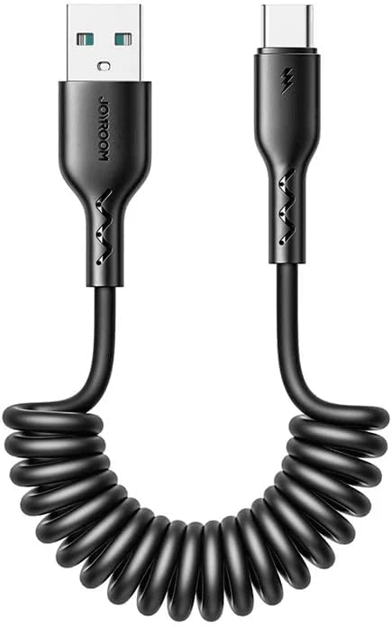 Joyroom SA38 - AC3 Easy - Travel Series 3A Coiled USB - A to Type - C Fast Charging Data Cable for Car, 1.5 - AHW Store