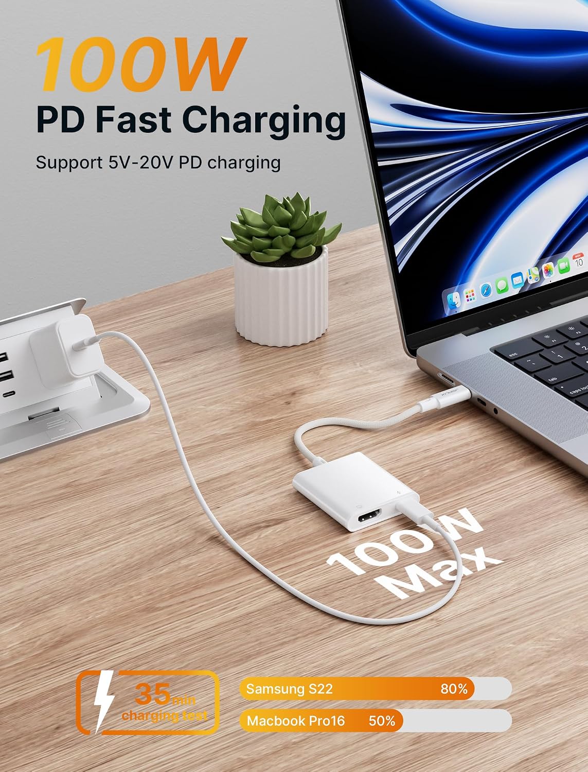JSAUX USB C to HDMI 4K PD Charger Adapter - AHW Store