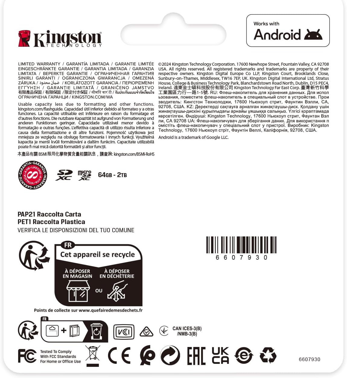 Kingston Canvas Select Plus microSD Memory Card 64GB microSDXC Gen3 100MB/s A1 Card + Adapter - SDCS - AHW Store