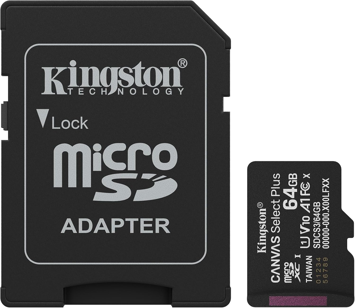 Kingston Canvas Select Plus microSD Memory Card 64GB microSDXC Gen3 100MB/s A1 Card + Adapter - SDCS - AHW Store