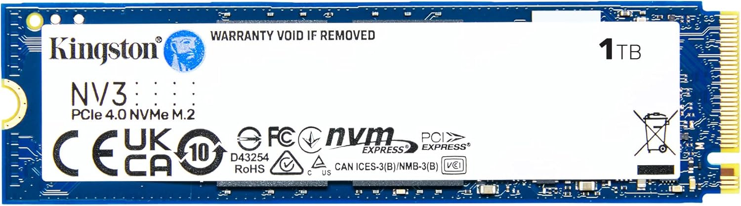 Kingston NV3 NVMe PCIe 4.0 Internal SSD 1TB M.2 2280 - SNV3S/1000G - AHW Store