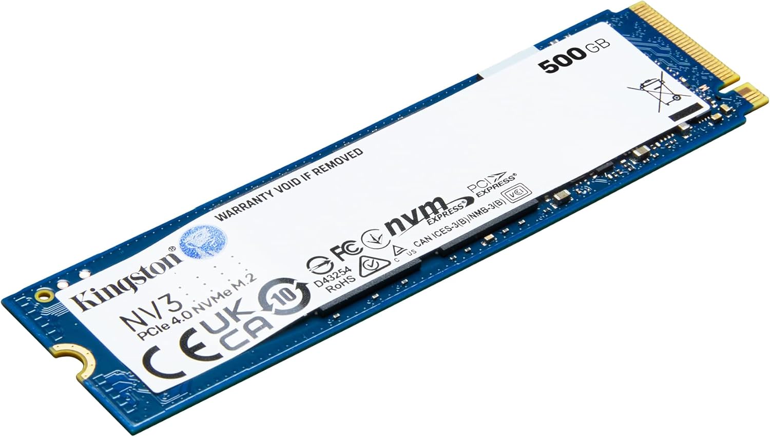 Kingston NV3 NVMe PCIe 4.0 Internal SSD 500GB M.2 2280 - SNV3S/500G - AHW Store