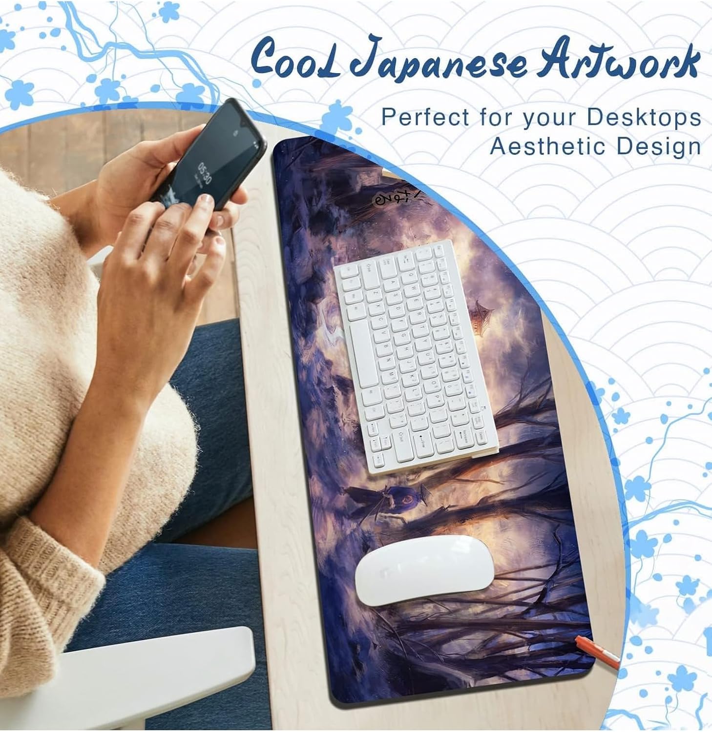 Large Japanese Style Extended Mouse Pad - AHW Store