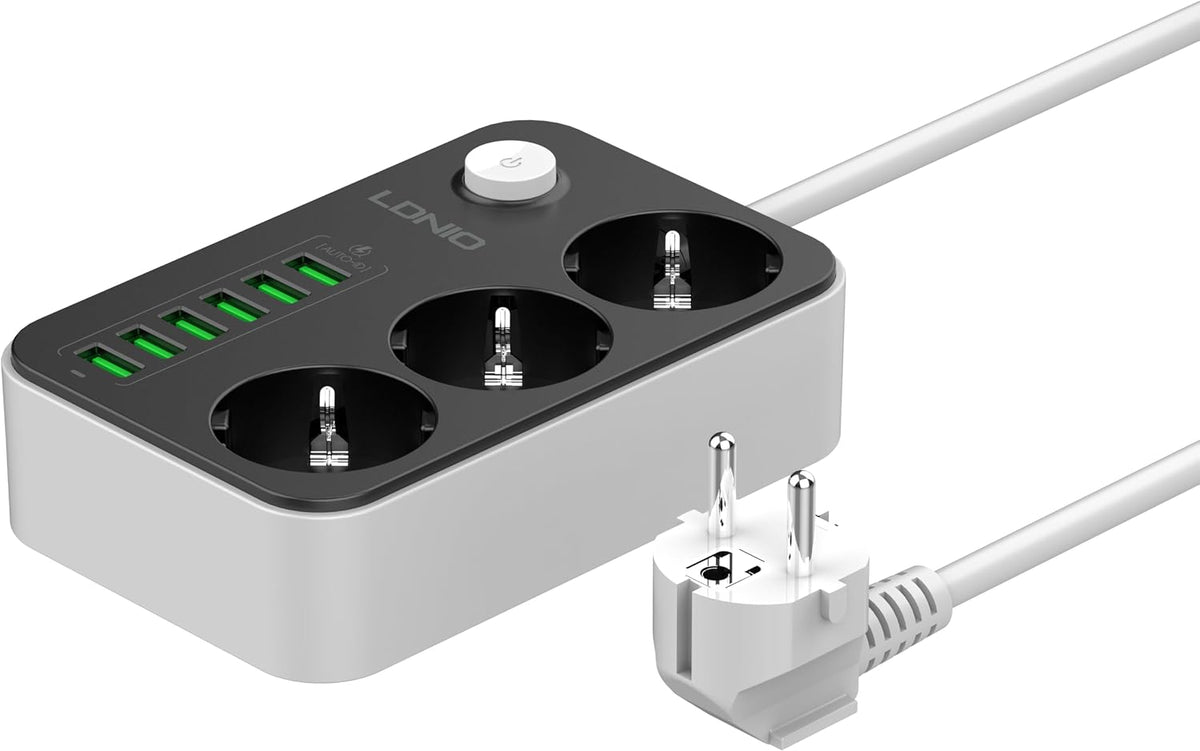 LDNIO SE3631 Power Strip with 3 AC Sockets and 6 USB Ports - AHW Store