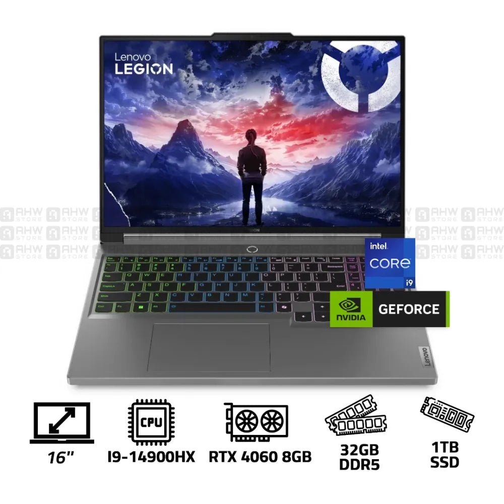 Lenovo LEGION 5 Core I9 - 14900HX 32GB DDR5 1TB SSD RTX 4060 8GB 16" 2K 165Hz Win11 - AHW Store