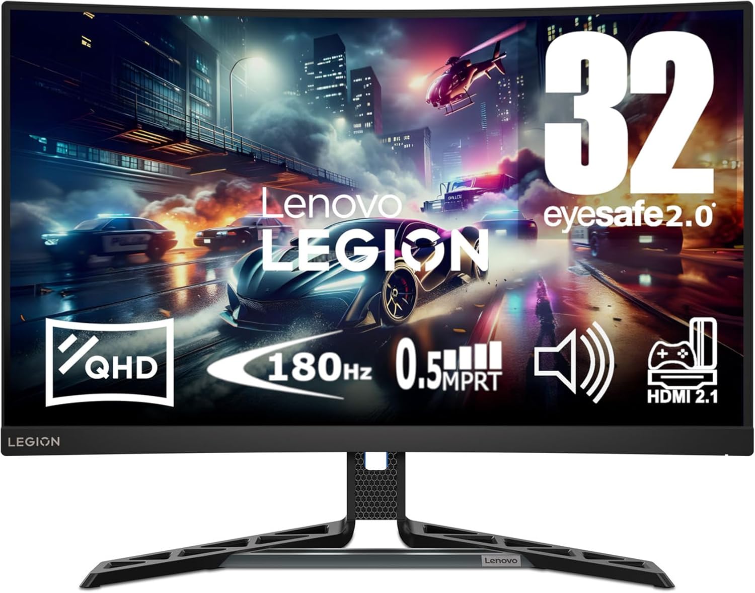Lenovo Legion R32qc - 30 Curved Gaming Monitor 31.5 Inch VA 2K 180Hz 0.5ms Black - AHW Store