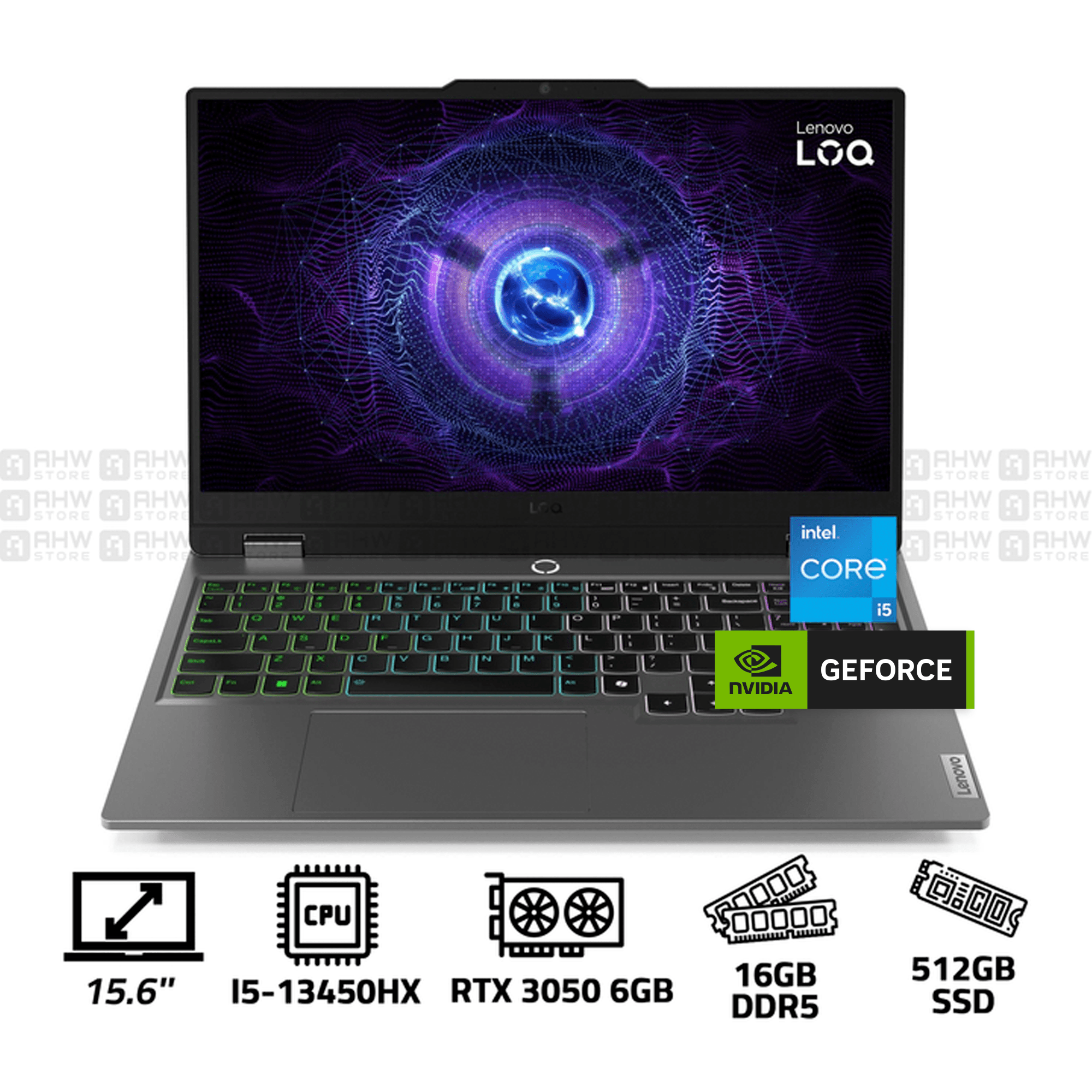 LENOVO - LOQ - CORE i5 - 13450HX - 10 CORES - 16GB DDR5 \ 512GB SSD \ RTX 3050 6GB \ 15.6 - 144Hz - RGB MOUSE - 2 YEARS - AHW Store
