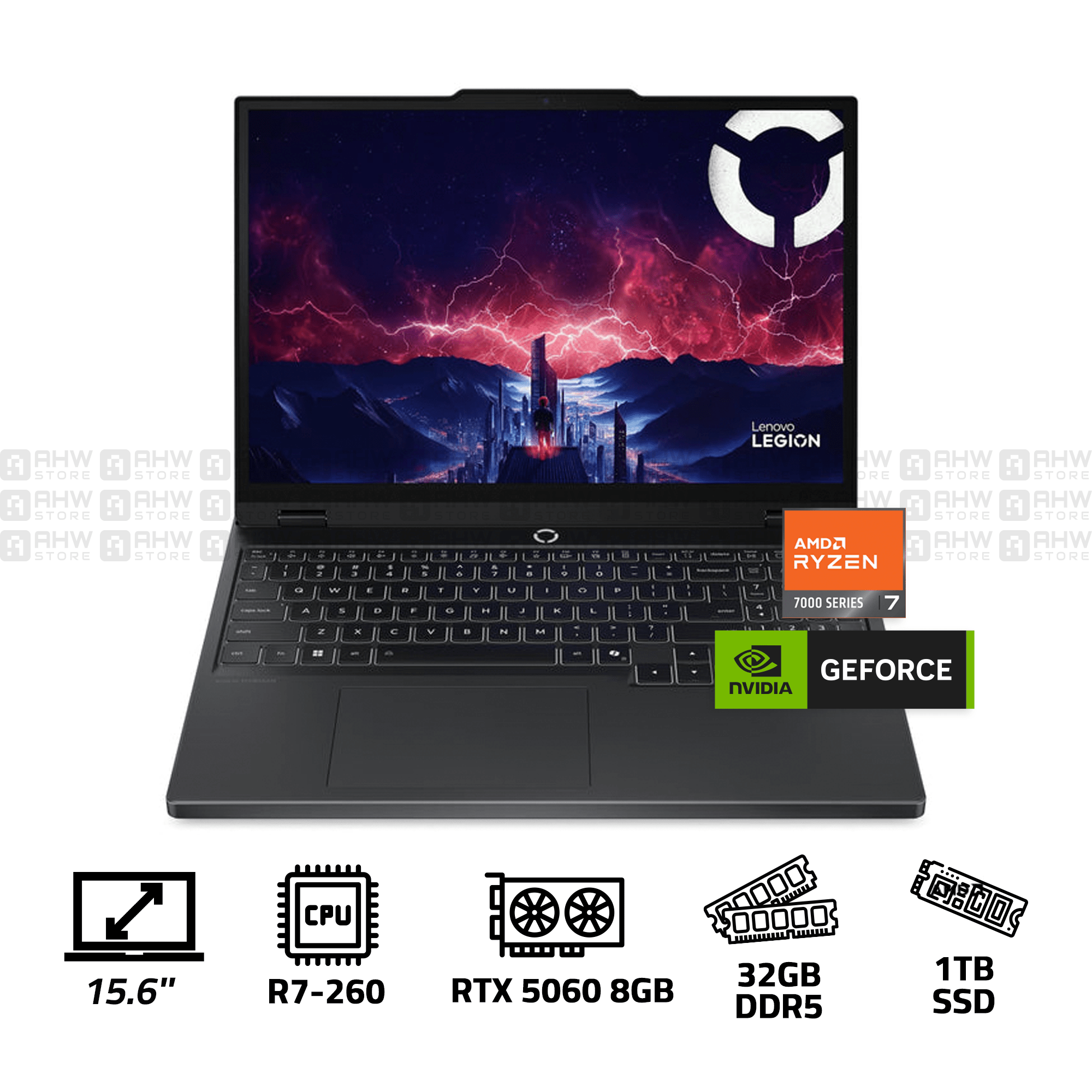 LENOVO RYZEN 7 260 - 32G DDR5 - 1T SSD - RTX 5060 8GB - 15.6 - 2 YEARS - AHW Store