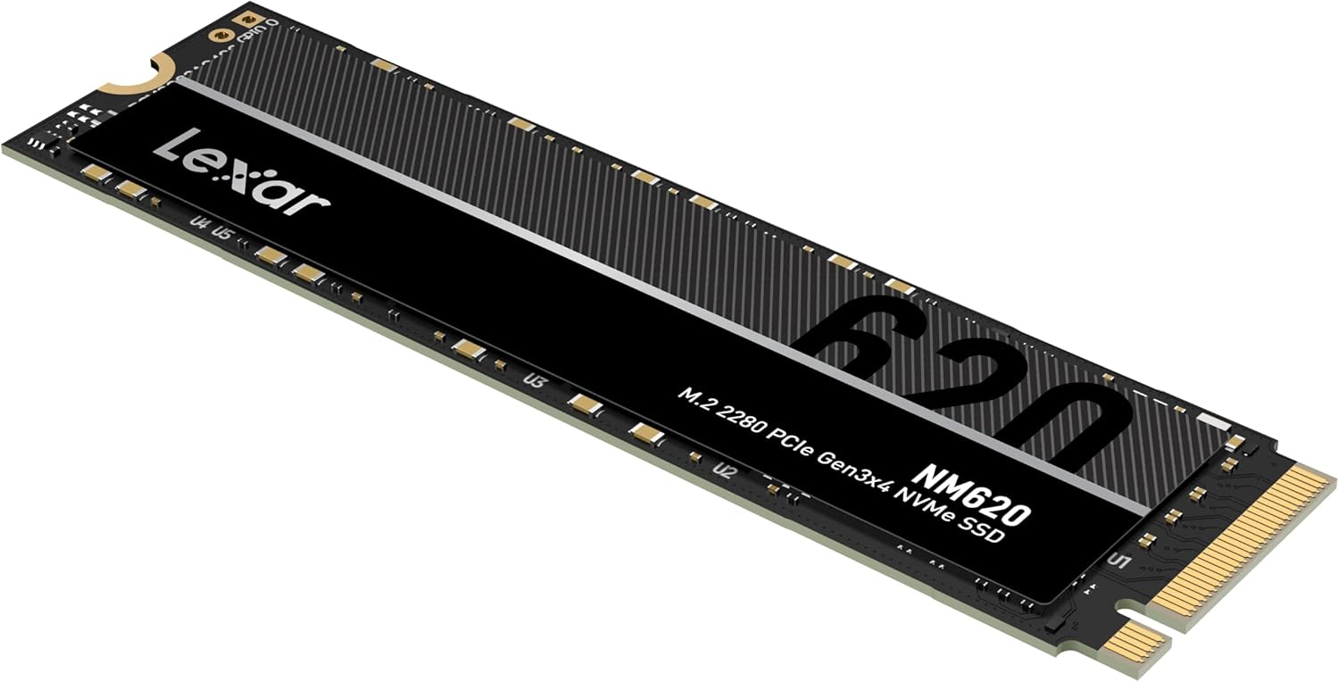Lexar 256GB NM620 M.2 2280 SSD with PCIe 3G and 4G LTE ports, read speeds up to 3500MB/s, write spee - AHW Store