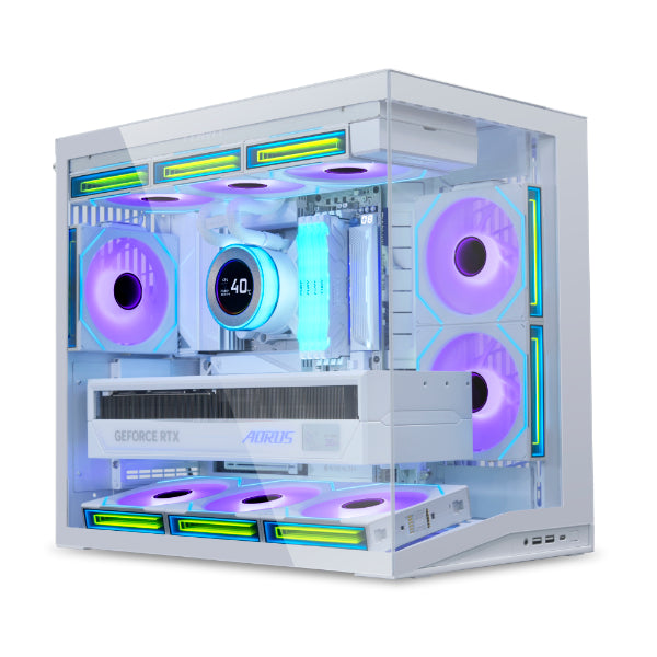 Lian Li O11D Dynamic Mini V2 Flow White Mid Tower Gaming Case 5 FAN
