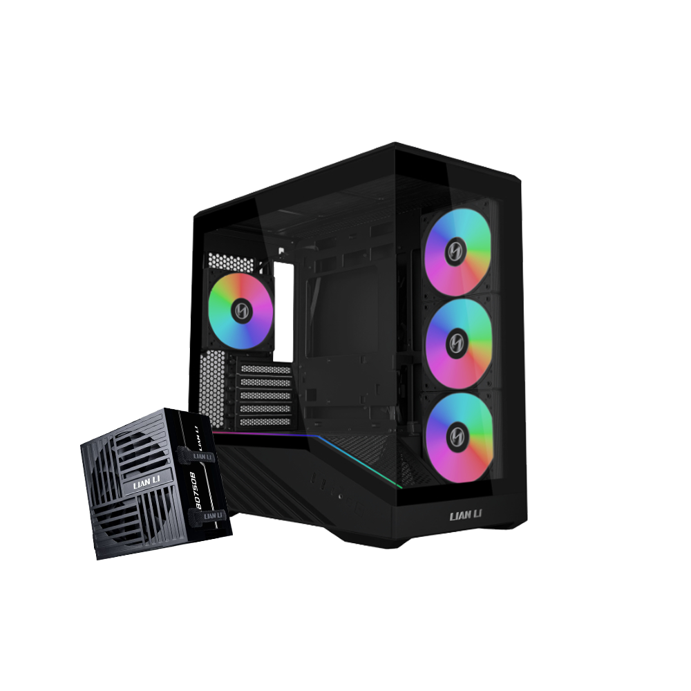 Lian Li Vector V100 Mini 4 Fan ARGB Type-C + RB750 750W 80 Plus Bronze ATX 3.1 modular SATA Black Micro Tower Gaming Case