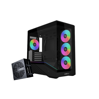 Lian Li Vector V100R Mini 4 Fan ARGB Type-C + RB750 750W 80 Plus Bronze ATX 3.1 modular SATA Black Micro Tower Gaming Case