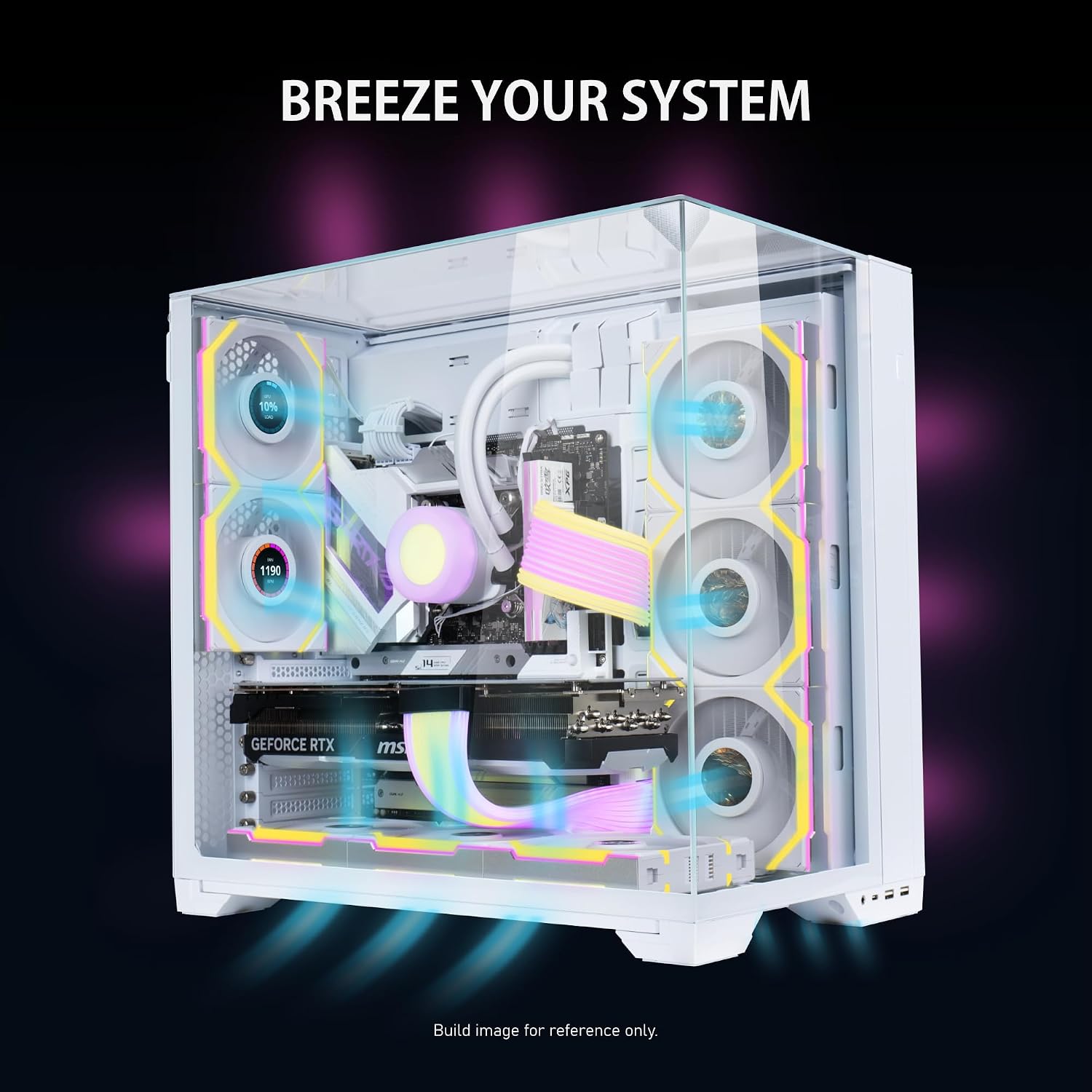 Lian Li UNI Fan SL Wireless LCD 120 Reverse Blade ARGB 3 Fans White With 2.4 GHz Wireless Controller Fan