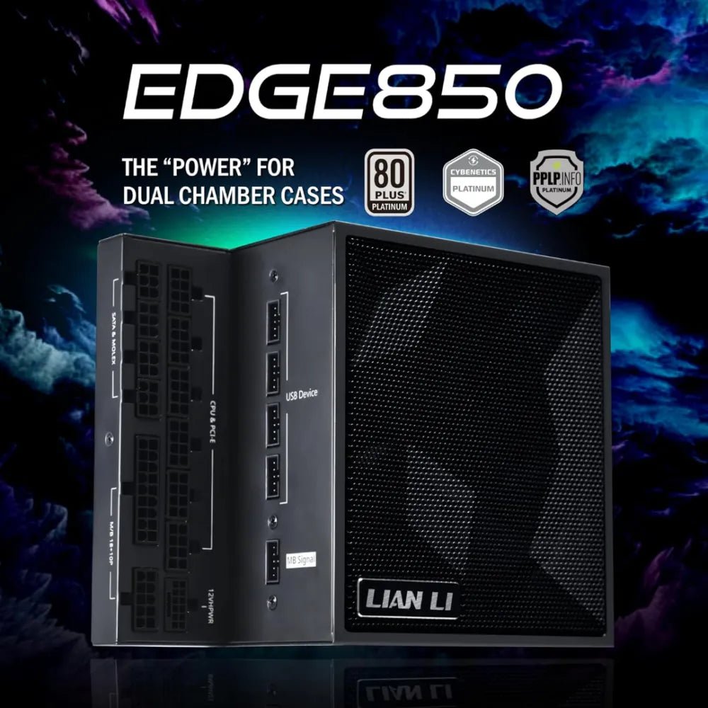 Lian Li Edge EG0850 850W 80 Plus Platinum PCIe 5.1 ATX 3.1 Full Modular Power Supply Black - AHW Store