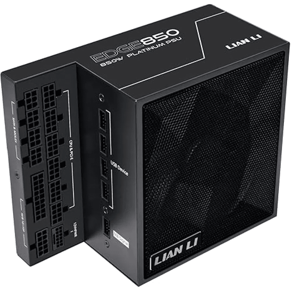 Lian Li Edge EG0850 850W 80 Plus Platinum PCIe 5.1 ATX 3.1 Full Modular Power Supply Black - AHW Store