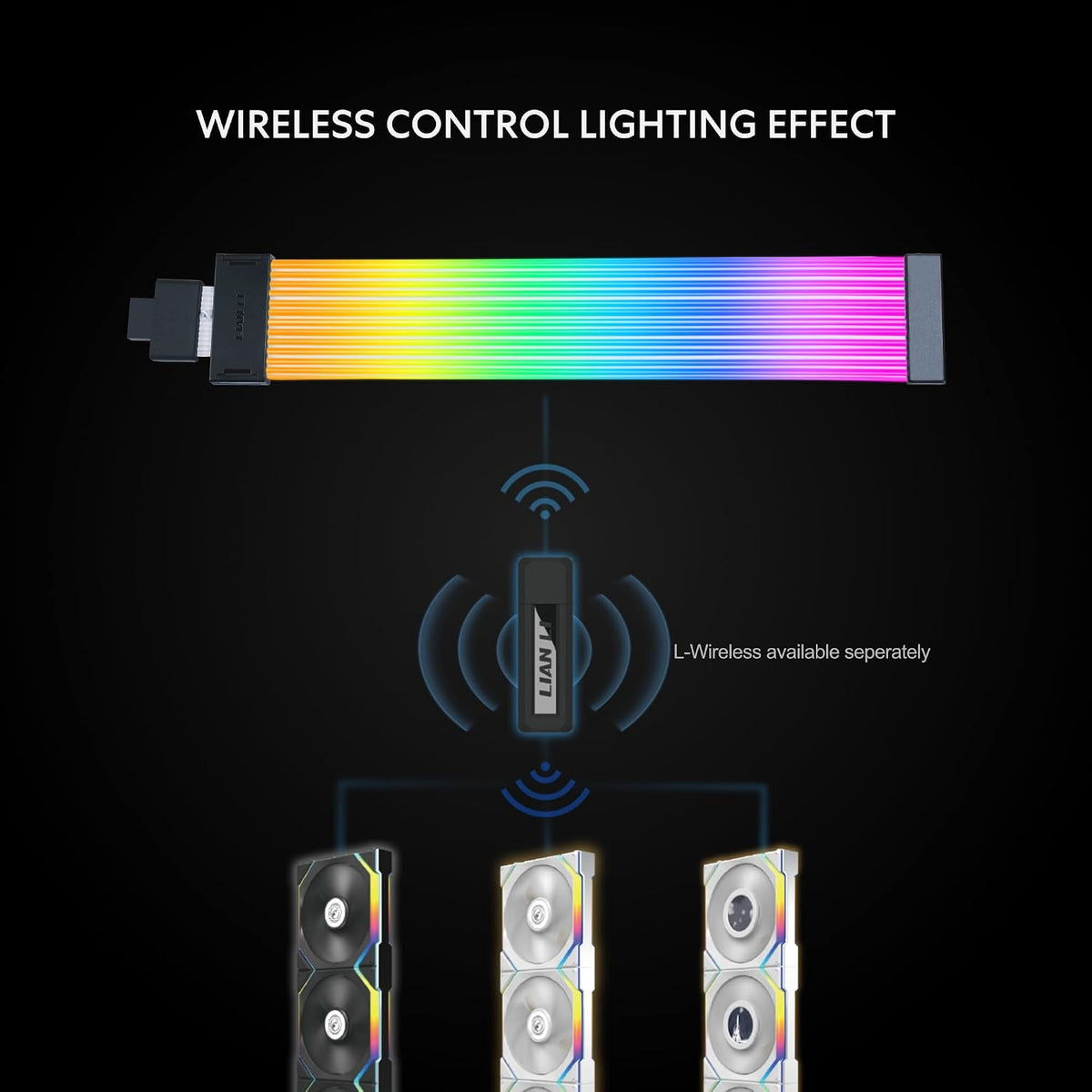 Lian Li Strimer Wireless 16 Pin 12 Light Guides ARGB Power Extension Cable - AHW Store