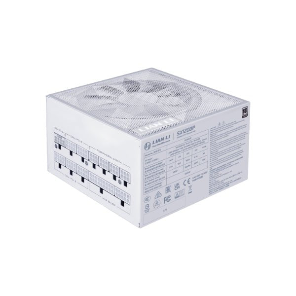 Lian Li SX1200P 1200W 80 Plus Platinum PPLP Platinum PCIe 5.1 ATX 3.1 Full Modular Power Supply White - AHW Store