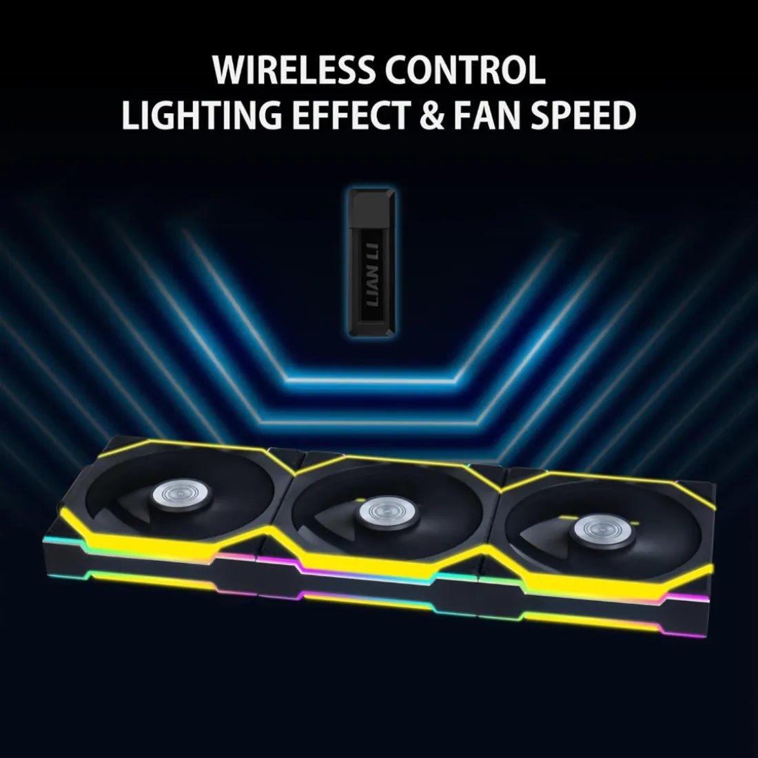 Lian Li UNI Fan SL Wireless 120MM RGB 3 Fans Black With 2.4 GHz Wireless Controller Fan Black - AHW Store