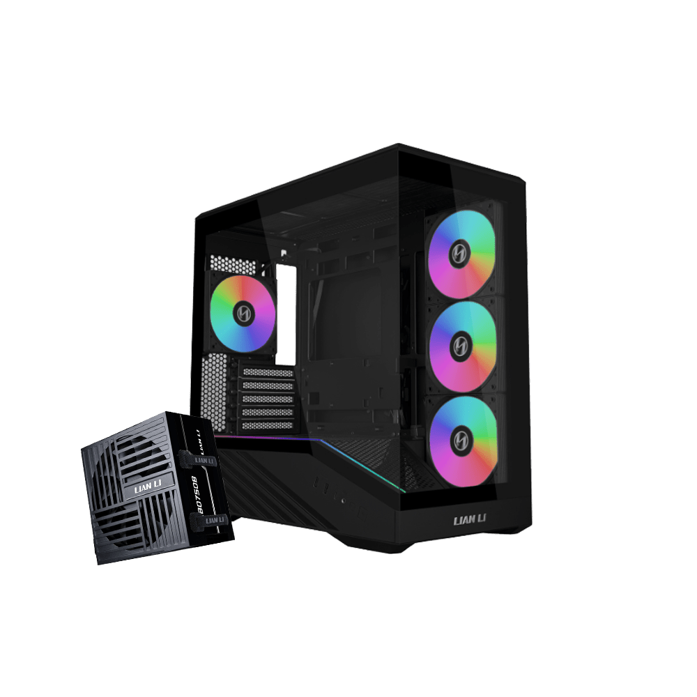 Lian Li Vector V100 Mini 4 Fan ARGB Type-C + RB750 750W 80 Plus Bronze ATX 3.1 modular SATA Black Micro Tower Gaming Case - AHW Store