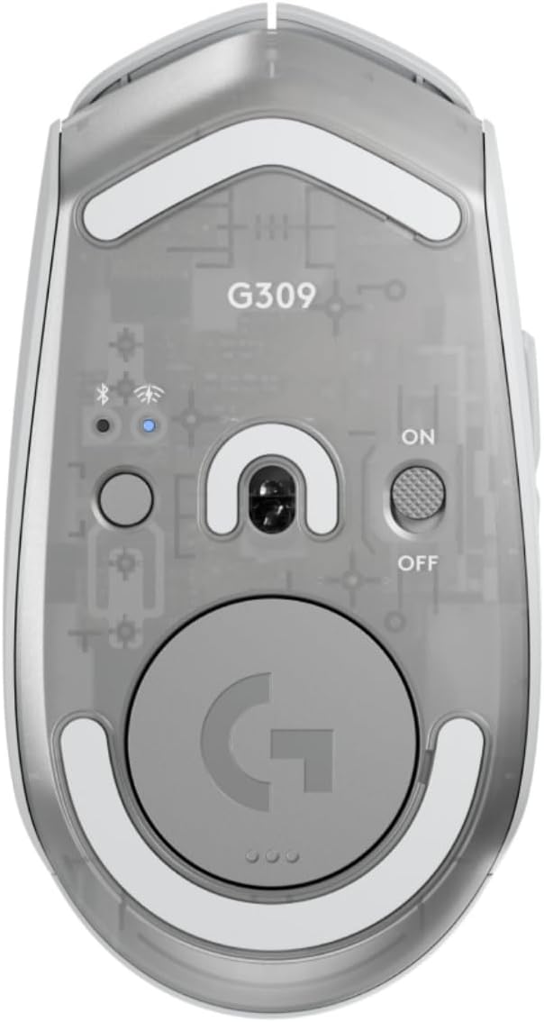 Logitech G G309 LIGHTSPEED Wireless Gaming Mouse LIGHTFORCE Hybrid Switches HERO 25K Sensor 300+ Hour Battery Life 6 Programmable Buttons PC Mac Compatible - White - AHW Store