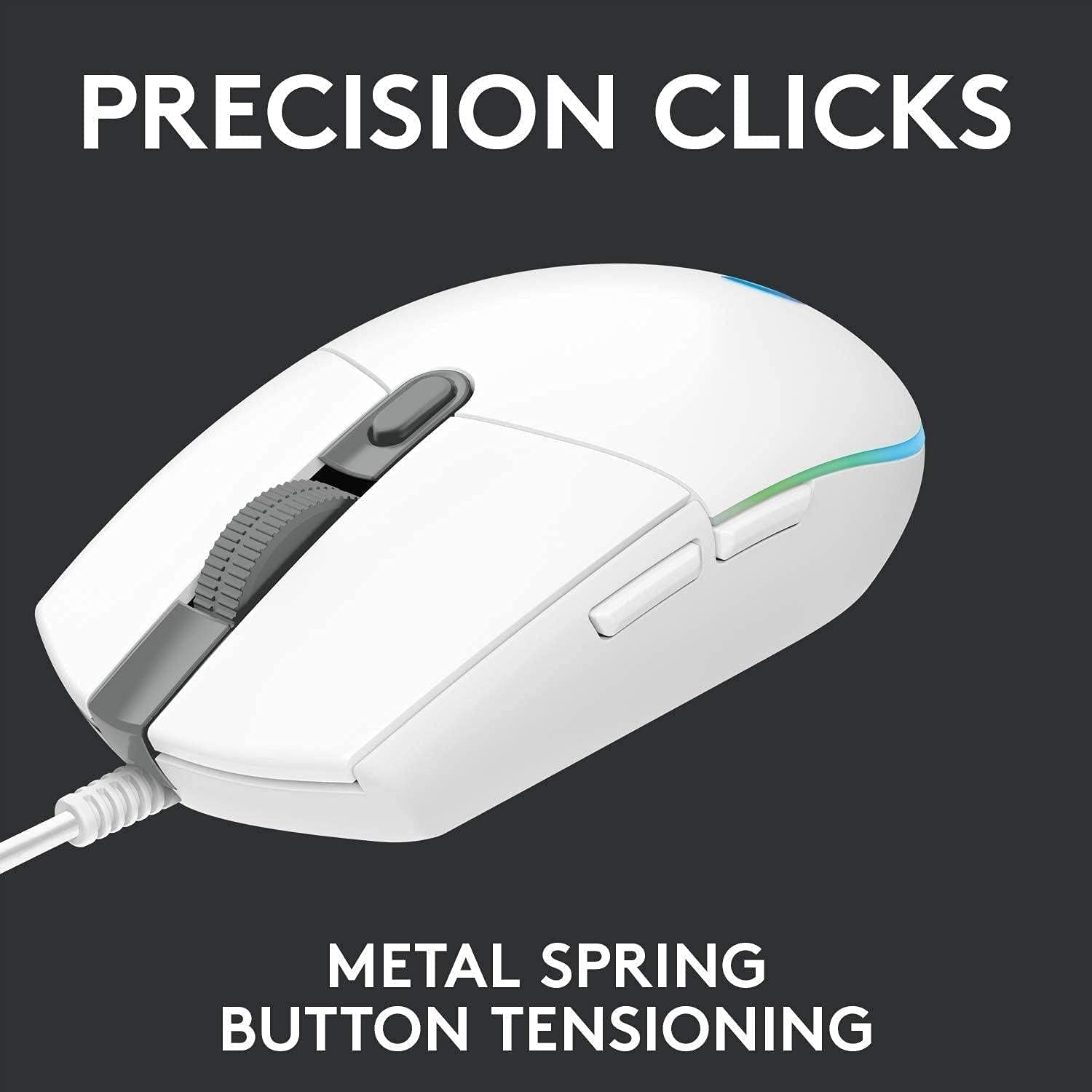 Logitech G102 LightSync RGB Gaming Mouse White - AHW Store