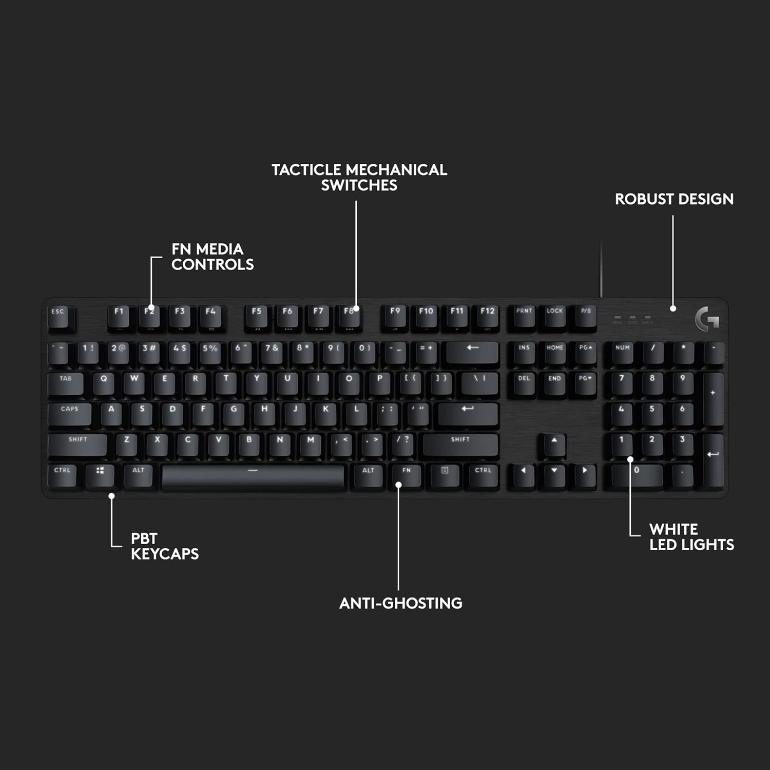 Logitech G413 SE Full - Size Mechanical Gaming Keyboard - Backlit Keyboard with Tactile Mechanical Swi - AHW Store