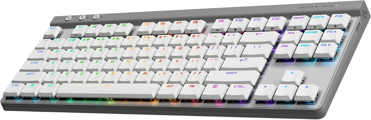 Logitech G515 Lightspeed TKL Low Profile Wireless Gaming Keyboard, LIGHTSYNC RGB, Thin Tenkeyless Design, Double-Shot PBT Keycaps, Linear (Red) Mechanical Switches - Black - AHW Store