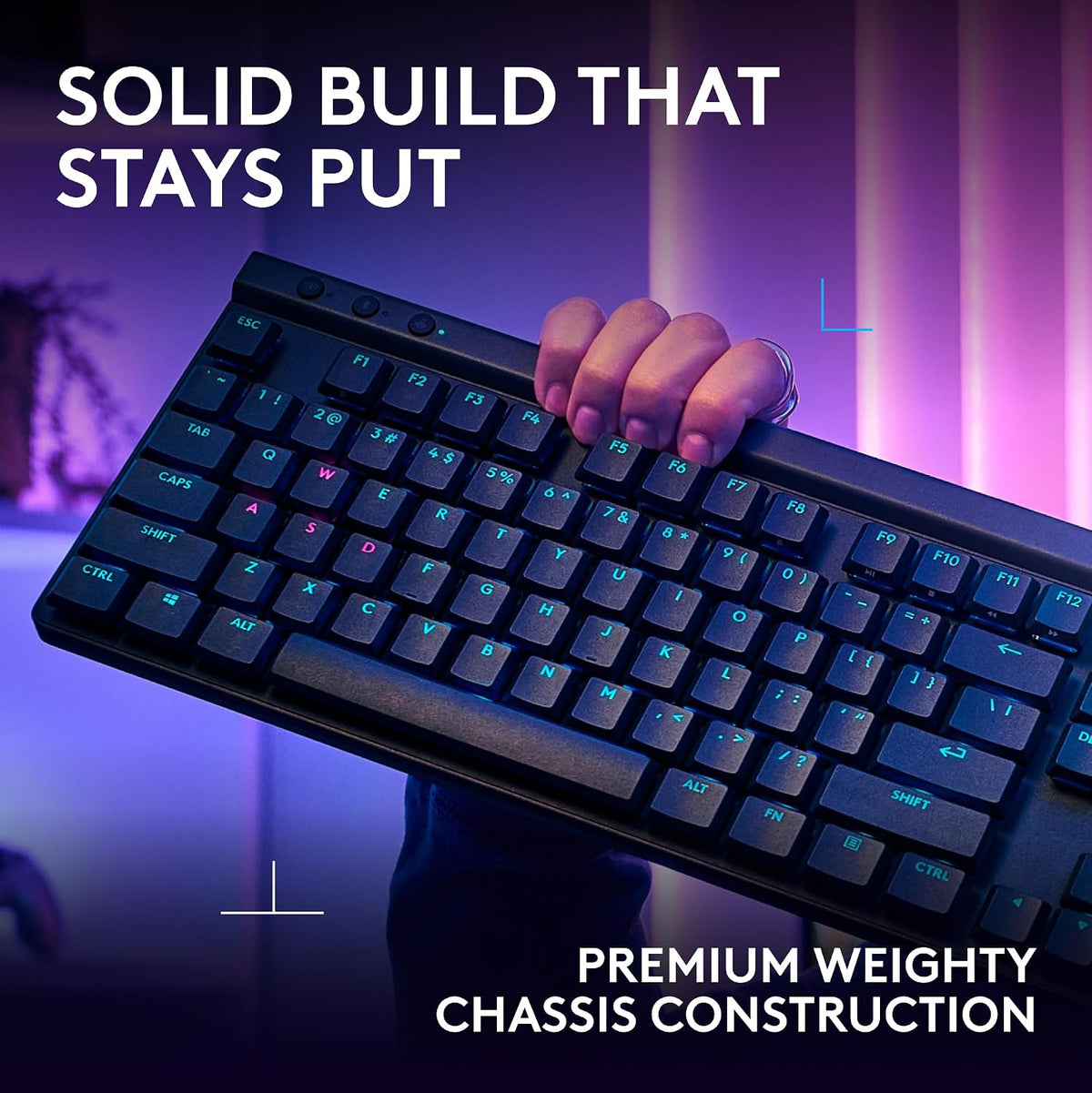 Logitech G515 Lightspeed TKL Low Profile Wireless Gaming Keyboard, LIGHTSYNC RGB, Thin Tenkeyless Design, Double-Shot PBT Keycaps, Linear (Red) Mechanical Switches - Black - AHW Store