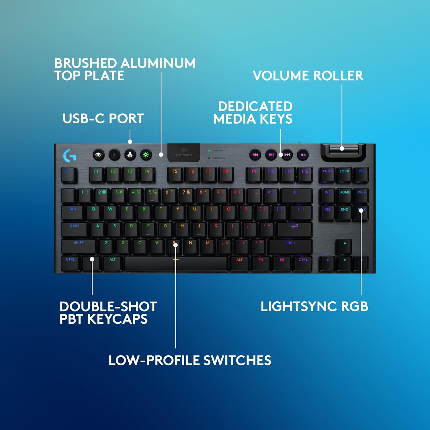 Logitech G915 X LIGHTSPEED Wireless Gaming Mechanical Keyboard with TKL Design, RGB LIGHTSYNC, USB o - AHW Store