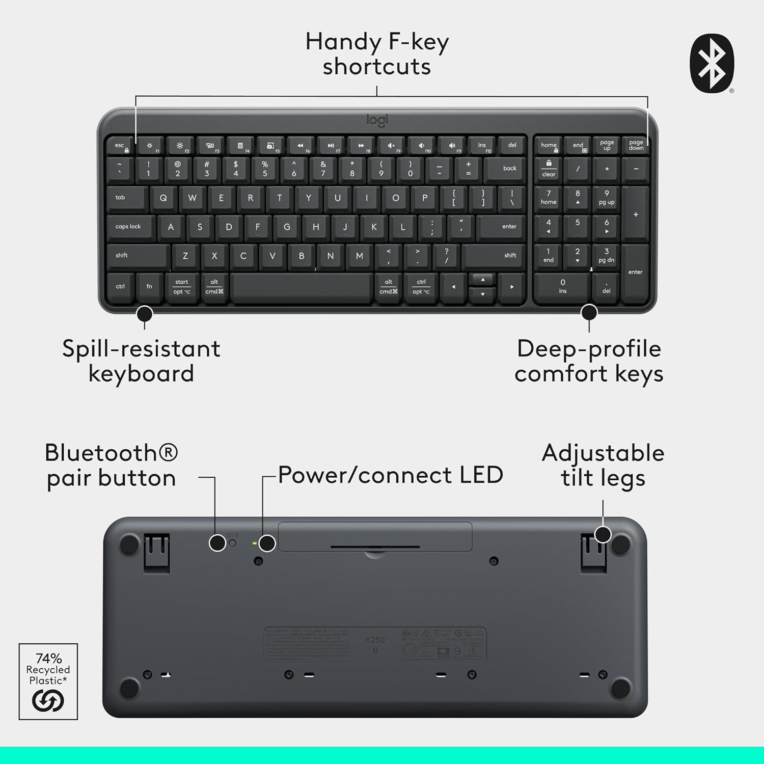 Logitech K250 Bluetooth Wireless Keyboard - AHW Store