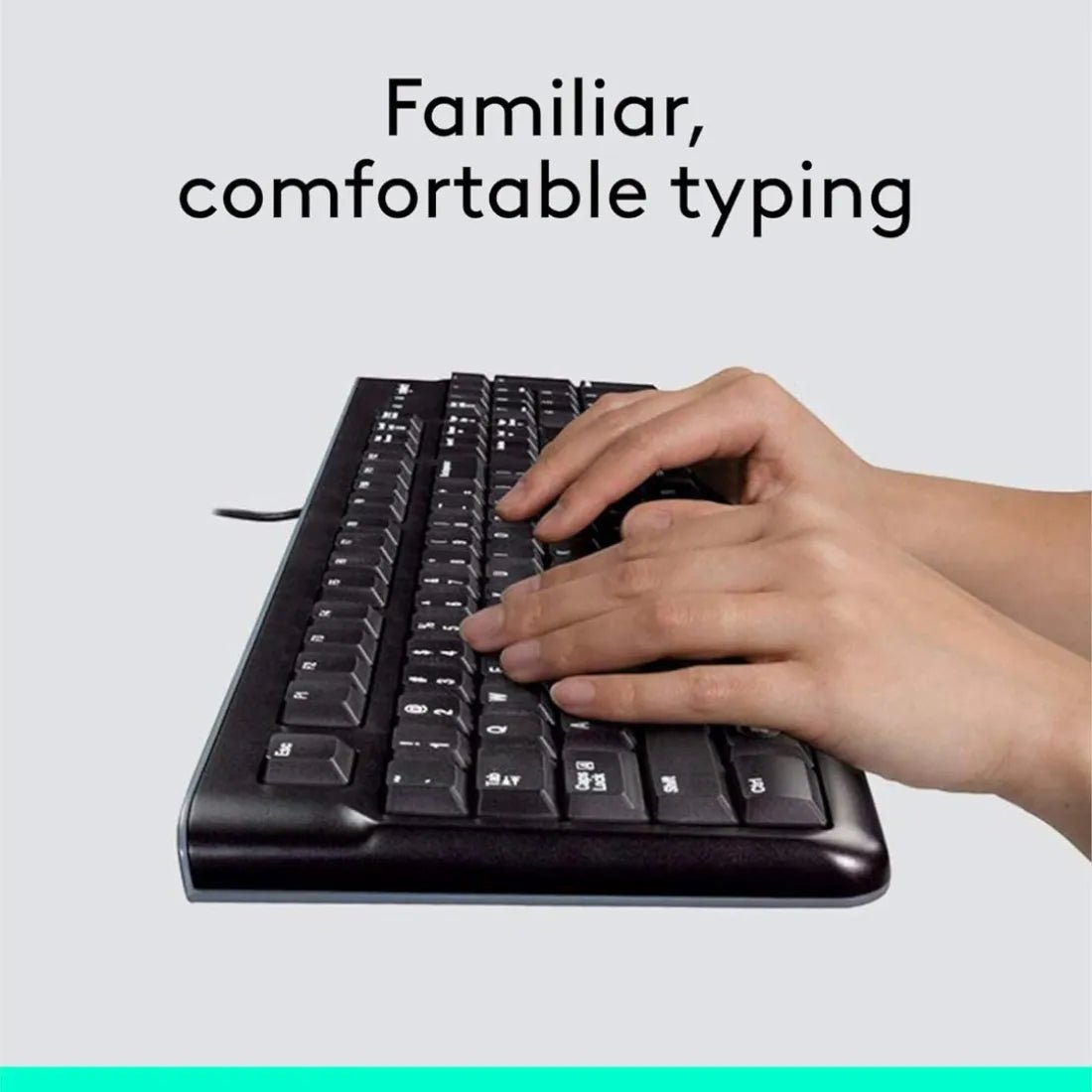 Logitech MK120 Wired Keyboard and Mouse Combo English & Arabic - Black - AHW Store