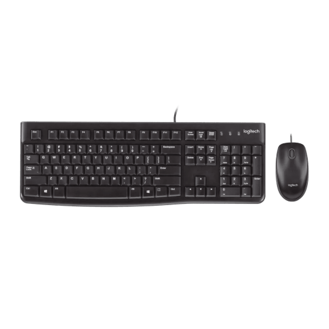 Logitech MK120 Wired Keyboard and Mouse Combo English & Arabic - Black - AHW Store