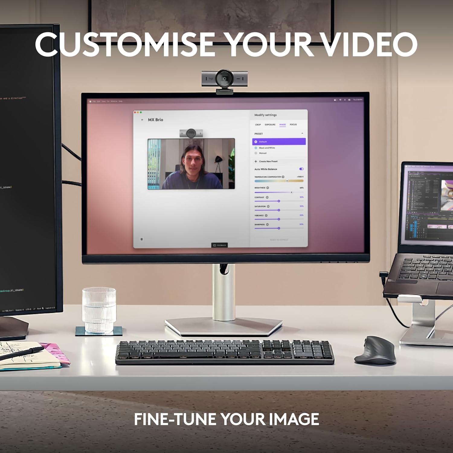 Logitech MX Brio Ultra HD 4K Collaboration and Streaming Webcam, 1080p at 60 FPS, Dual Noise Reducin - AHW Store