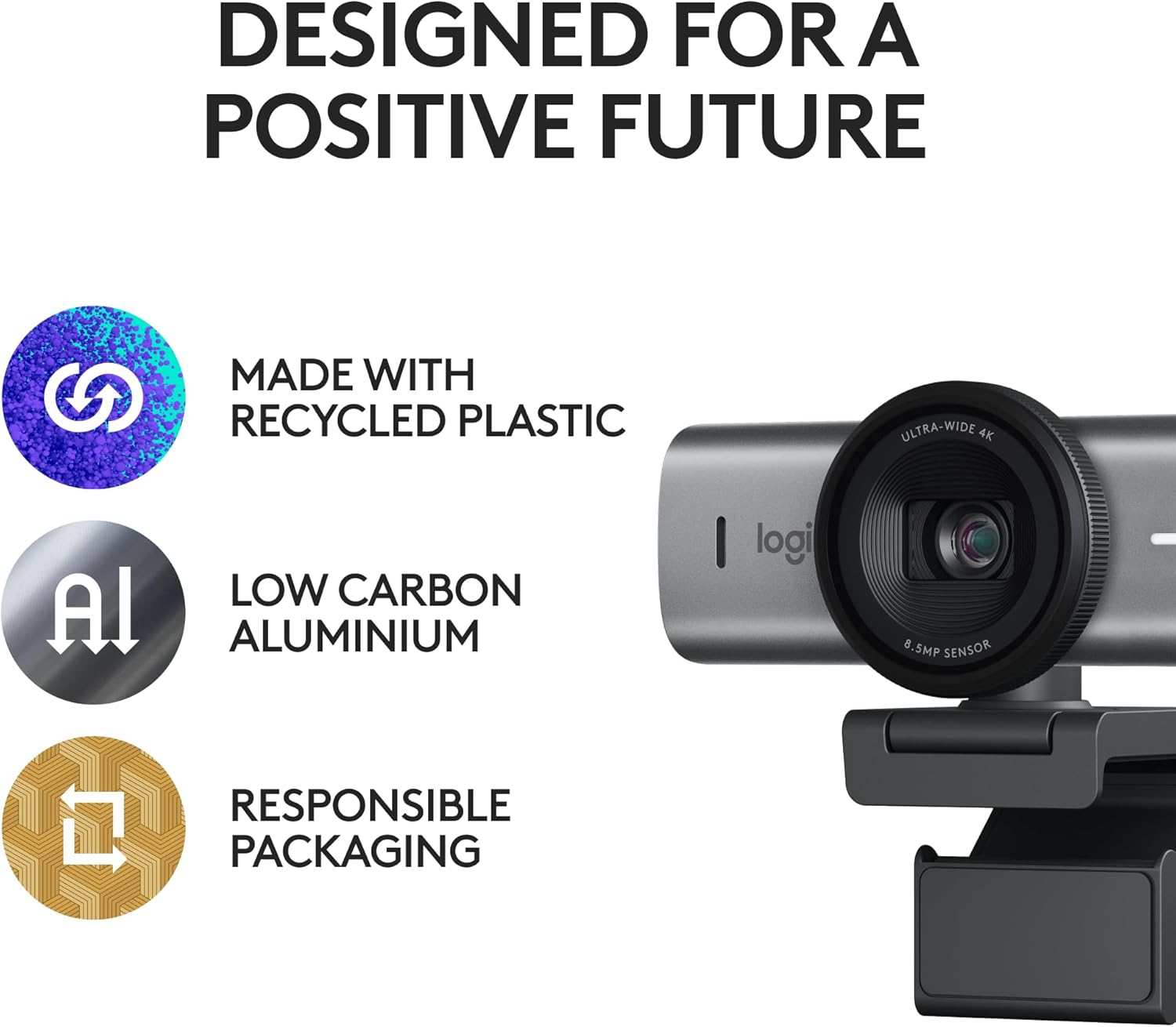Logitech MX Brio Ultra HD 4K Collaboration and Streaming Webcam, 1080p at 60 FPS, Dual Noise Reducin - AHW Store