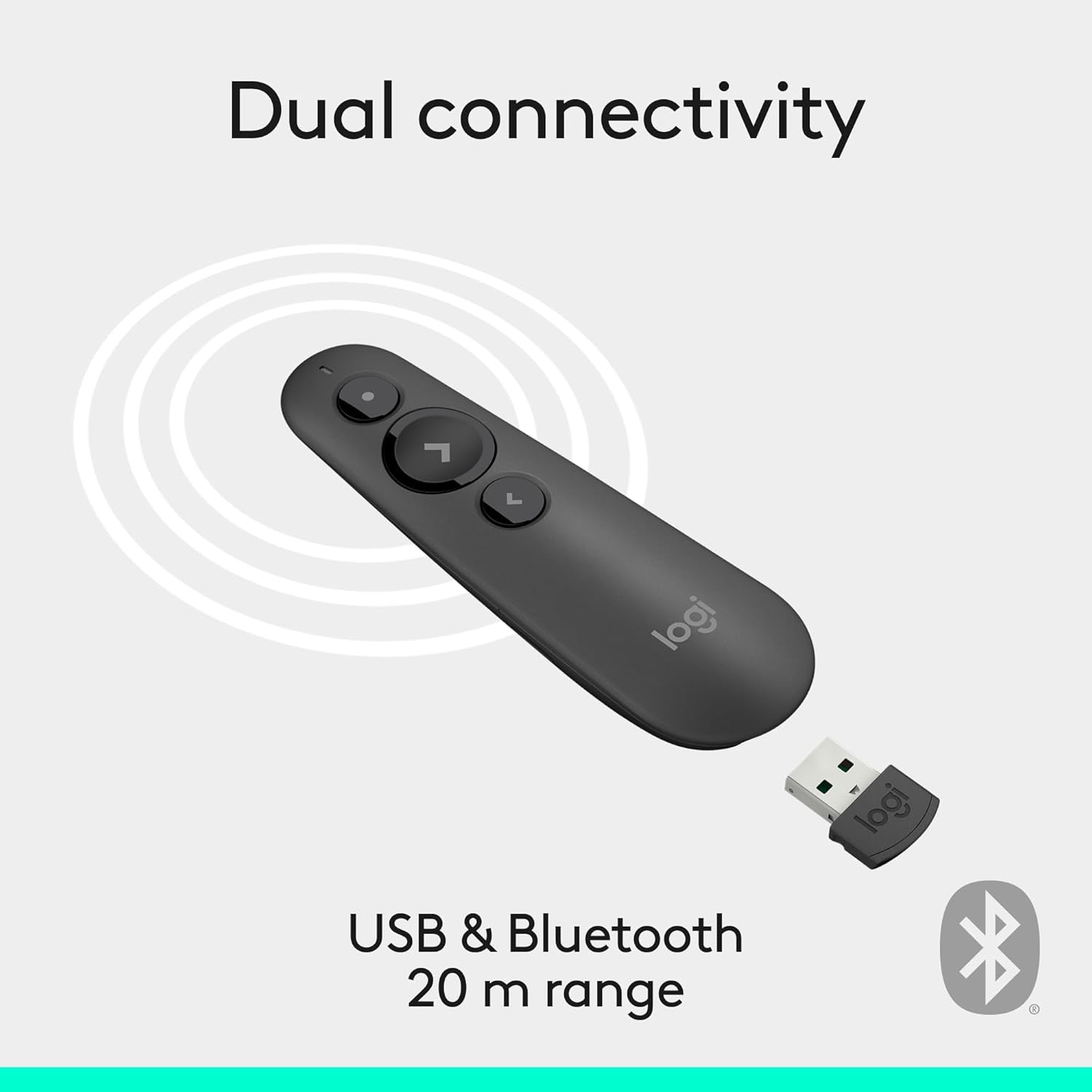Logitech R500s Laser Presentation Remote Bluetooth & USB - Black - AHW Store
