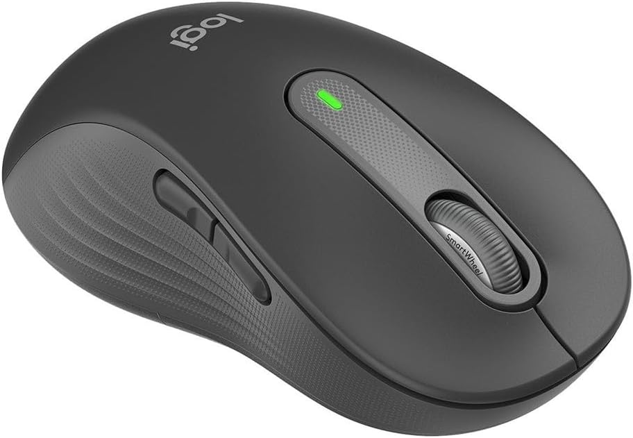 Logitech Signature M650 L Left Wireless Mouse For Large Left Hands 2 - Year Battery Silent Clicks Customizable Side Buttons Bluetooth Logi Bolt PC Mac Chromebook Compatible - Grey - AHW Store