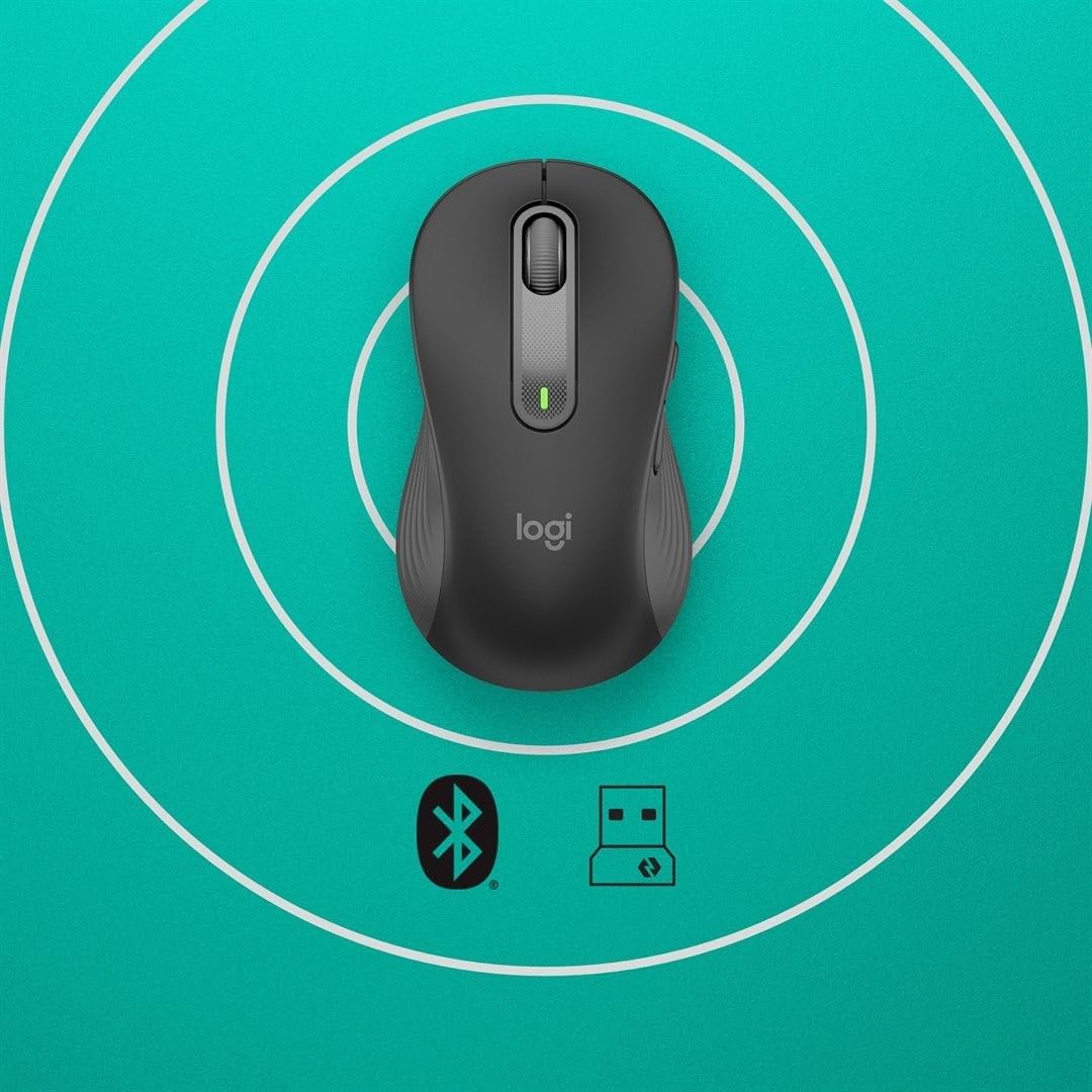 Logitech Signature M650 L Left Wireless Mouse For Large Left Hands 2 - Year Battery Silent Clicks Customizable Side Buttons Bluetooth Logi Bolt PC Mac Chromebook Compatible - Grey - AHW Store